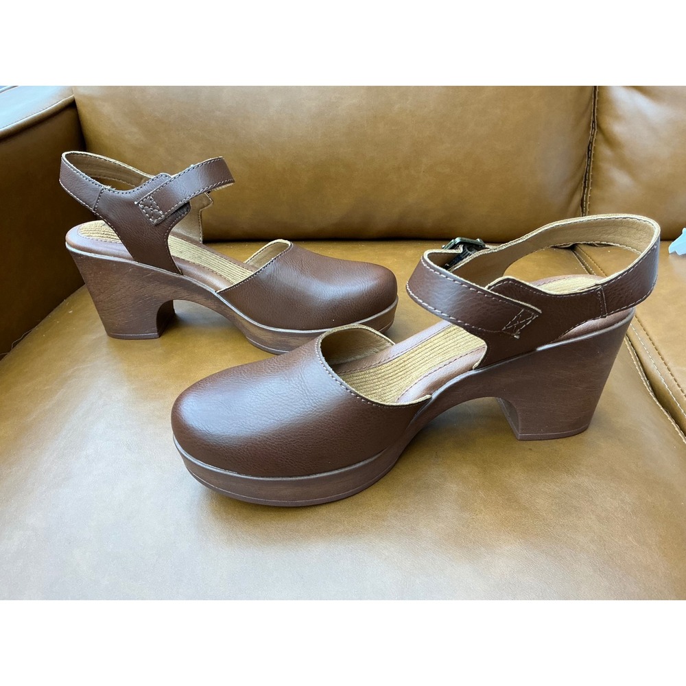 b.o.c. Natasha Clog Womens 10 Brown Platform Ankle Strap BC0008006 - Picture 2 of 8